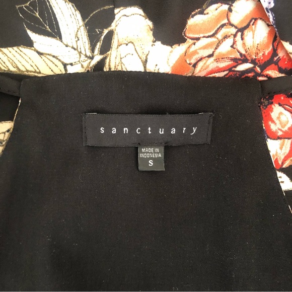 SANCTUARY Spring Fling Black Blossom Floral V-Neck Racerback Mini Sundress SizeS - Picture 4 of 15